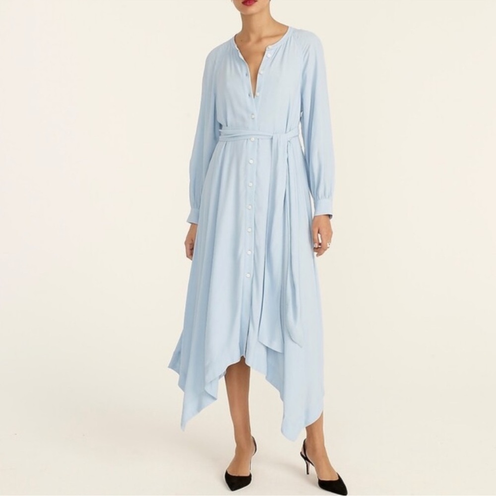 J.Crew NWOT Baby Blue handkerchief hem skirt dress size large